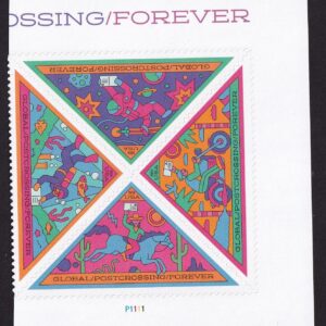 Scott #6100 PostCrossing Plate Block of 4 Global Forever Stamps - MNH Left
