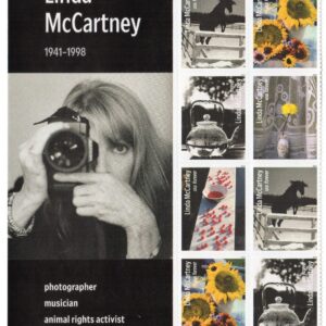 Scott #6128a (6124-28) Linda McCartney Title Plate Block of 8 Stamps - MNH