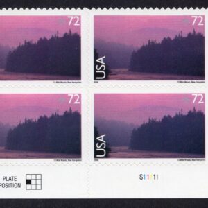 Scott #c144 13 Mile Woods New Hampshire Airmail Plate Block of 4 Stamps - MNH LR