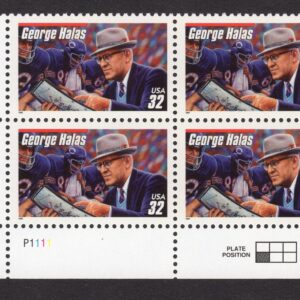 Scott #3150 George Halas (Chicago Bears) Plate Block of 4 Stamps - MNH LL