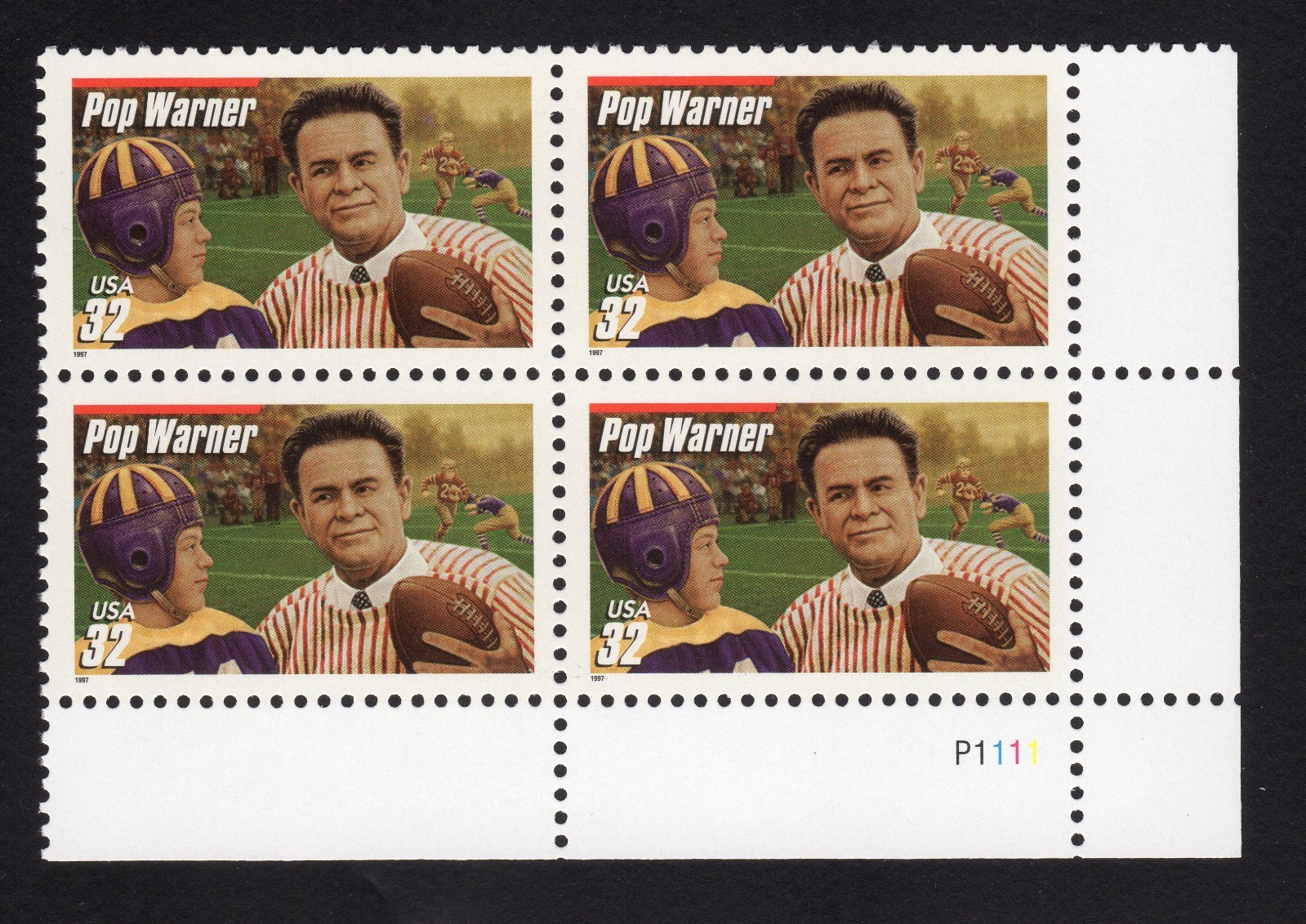 Scott #3149 Pop Warner Plate Block of 4 Stamps - MNH LR