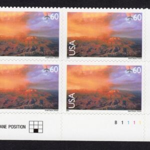 Scott #c135 Grand Canyon Airmail Plate Block of 4 Stamps - MNH LR