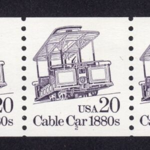 Scott #2263 Cable Car 1880s Coil Plate (PNC5) Strip of 5 Stamps - MNH P#2 C