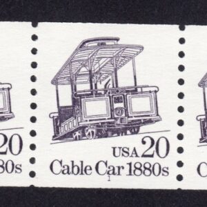Scott #2263 Cable Car 1880s Coil Plate (PNC5) Strip of 5 Stamps - MNH P#1 D