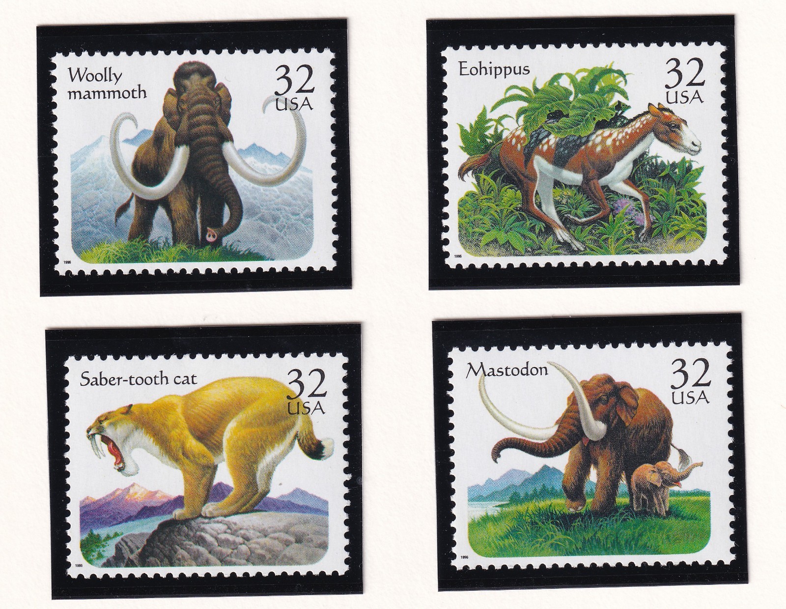 Scott #3080a (3077-80) Prehistoric Animals Set of 4 Stamps - MNH in mounts