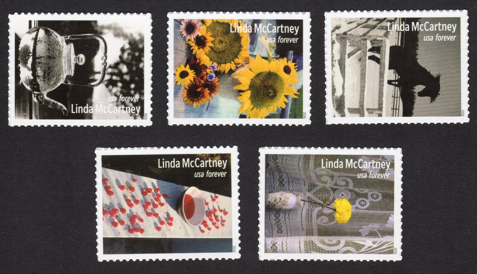 Scott #6128a (6124-28) Linda McCartney Set of 5 Stamps - MNH